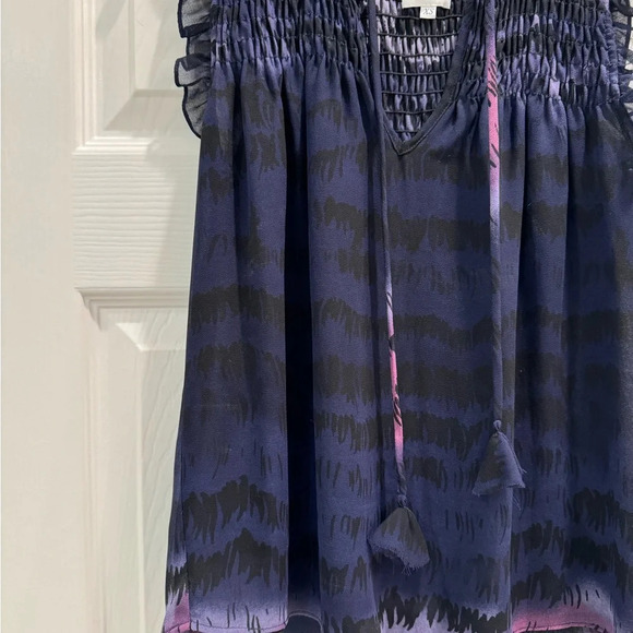 Misa Los Angeles Darcy Top Purple Ombré Ruffle Sleeveless Blouse - Picture 5 of 8